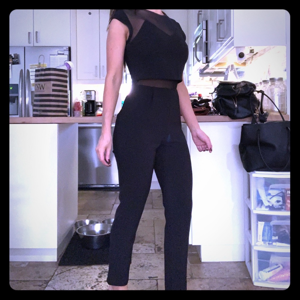 Express size 0 black jumpsuit